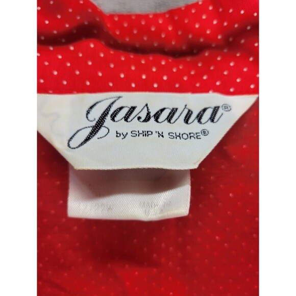 Vintage Jasara Size 22W RED‎ Poke A Dot Short Sleeve Blouse Button - Picture 3 of 6